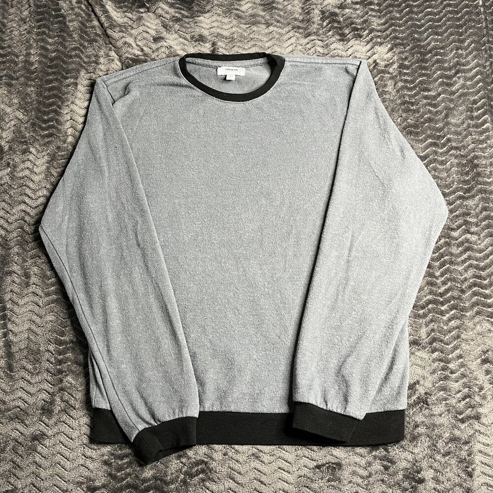 Hyden Yoo Men's Hacci Contrast Ribbing Longsleeve Sweater Size Large